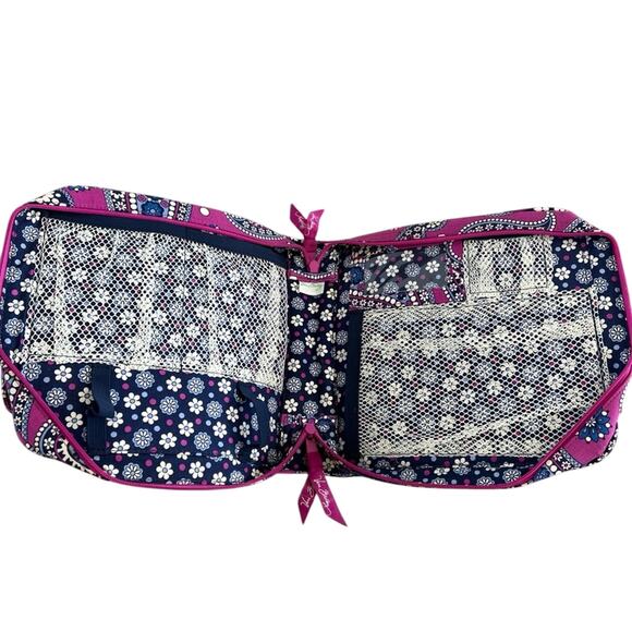 Vera Bradley Boysenberry Tech Organizer Cosmetic Case Vintage Retired - Picture 2 of 5